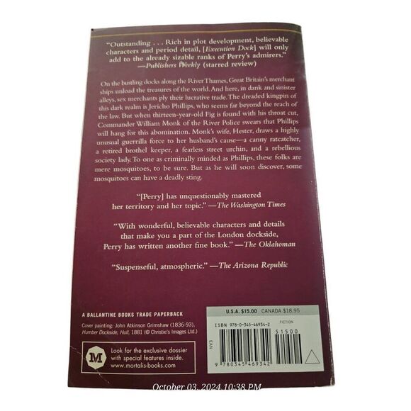 Execution Dock by Anne Perry Ballantine books isbn 978-0-345-46934-2 - Picture 2 of 5